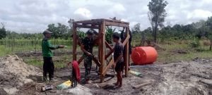 Satgas TMMD Dan Masyarakat, Gotong Royong Membangun Tempat Tandon Air