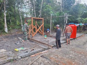 TMMD Kodim 1012/Buntok Bangun Tembok Kran Air untuk Percepat Akses Air Bersih
